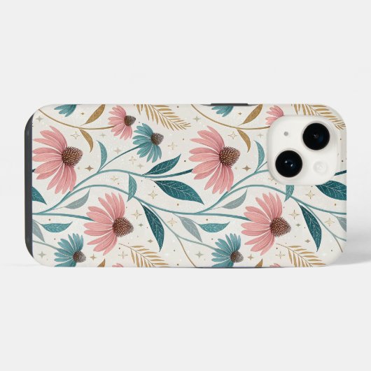 Pattern Echineceas Glitter iPhone Hülle (Rückseite (Horizontal))