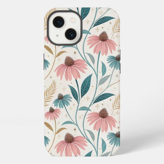 Pattern Echineceas Glitter iPhone Hülle (Rückseite)