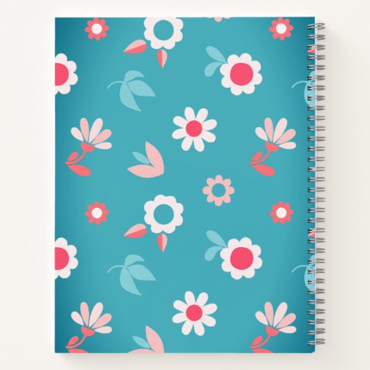 Pattern einfache Blume Notebook Notizblock (Rückseite)