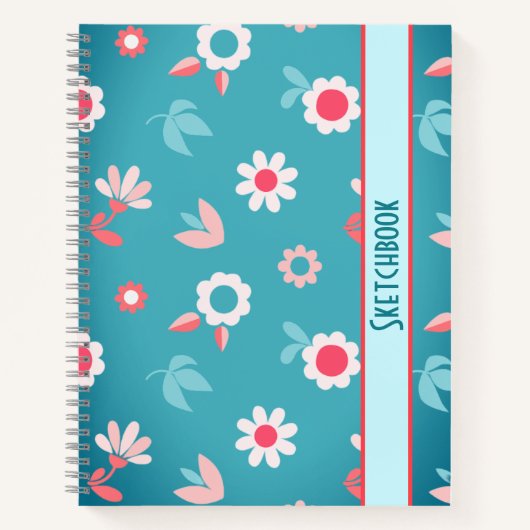 Pattern einfache Blume Notebook Notizblock (Vorderseite)