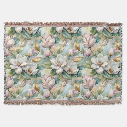 Pattern Elegant Magnolia Flowers Decke (Vorderseite)