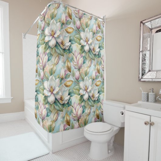 Pattern Elegant Magnolia Flowers Duschvorhang (Beispiel)