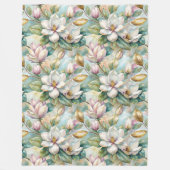 Pattern Elegant Magnolia Flowers Fleecedecke (Vorderseite)