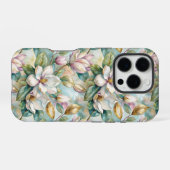 Pattern Elegant Magnolia Flowers iPhone Hülle (Rückseite (Horizontal))