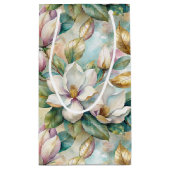 Pattern Elegant Magnolia Flowers Kleine Geschenktüte (Rückseite)