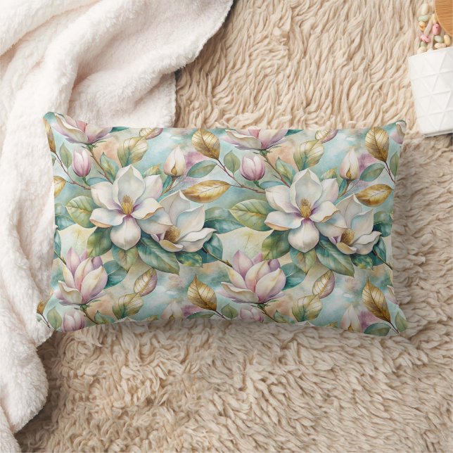 Pattern Elegant Magnolia Flowers Lendenkissen (Decke)