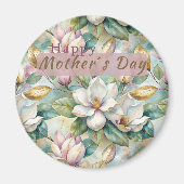 Pattern Elegant Magnolia Flowers Magnet (Vorne)