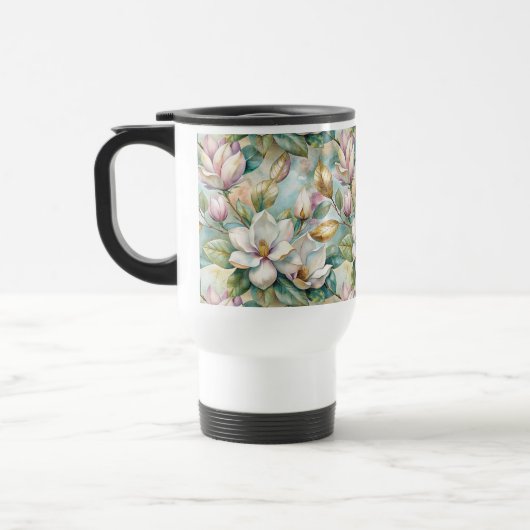 Pattern Elegant Magnolia Flowers Reisebecher (Links)