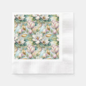 Pattern Elegant Magnolia Flowers Serviette (Vorderseite)