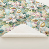 Pattern Elegant Magnolia Flowers Sherpadecke (3/4)