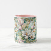 Pattern Elegant Magnolia Flowers Tasse (Zentrum)