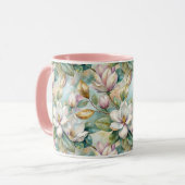 Pattern Elegant Magnolia Flowers Tasse (Vorderseite Links)