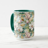 Pattern Elegant Magnolia Flowers Tasse (Vorderseite Links)