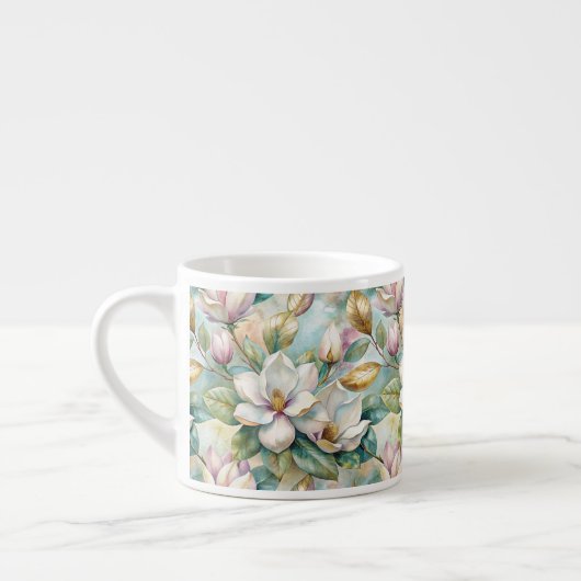Pattern Elegant Magnolias Espressotasse (Links)