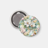 Pattern Elegant Magnolias Magnet (Vorderseite/Rückseite)