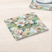 Pattern Elegant Magnolias Rechteckiger Pappuntersetzer (angewinkelt)