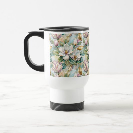 Pattern Elegant Magnolias Reisebecher (Links)