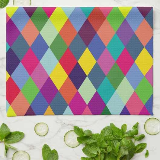 Pattern Fashion Colorful - Moderner FrühlingsHipst Geschirrtuch (Gefaltet)