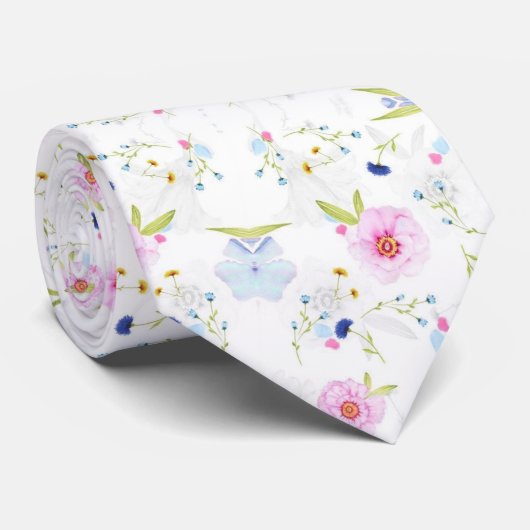 Pattern Floral Neck Tie Krawatte (Gerollt)
