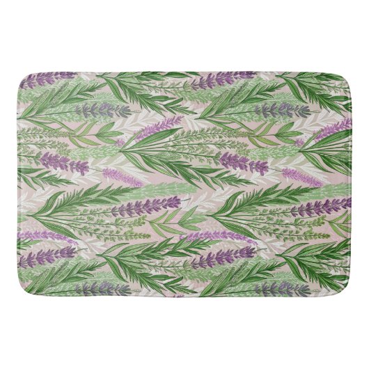 Pattern Fresh Lavender Flowers Badematte (Vorderseite)