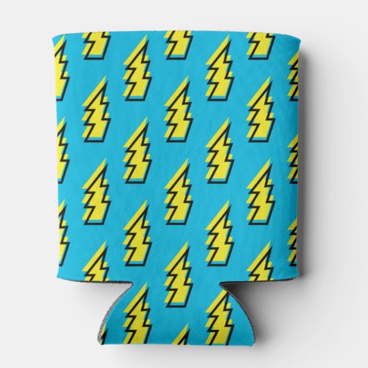 Pattern Fun Blue Yellow Bolt Neon Retro der 80er/9 Dosenkühler (Rückseite)
