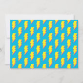 Pattern Fun Blue Yellow Bolt Neon Retro der 80er/9 Einladung (Vorderseite)
