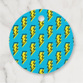 Pattern Fun Blue Yellow Bolt Neon Retro der 80er/9 Geschenkanhänger (Rückseite)