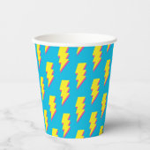 Pattern Fun Blue Yellow Bolt Neon Retro der 80er/9 Pappbecher (Vorderseite)