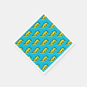 Pattern Fun Blue Yellow Bolt Neon Retro der 80er/9 Serviette (Ecke)