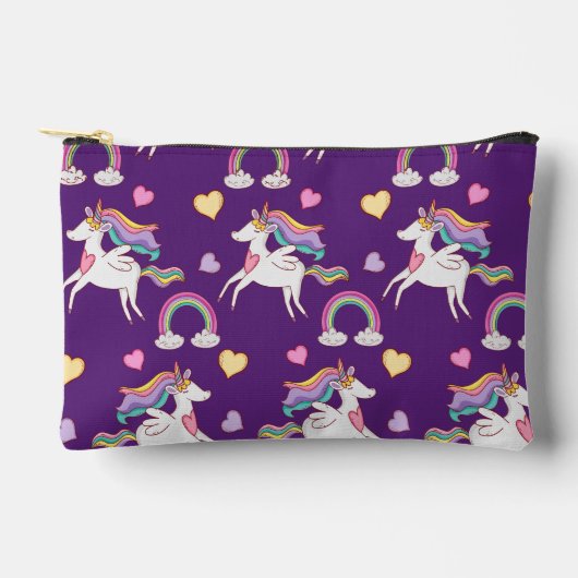 Pattern Funny Unicorn Magic Horse Cute    Zubehörtasche (Vorderseite)