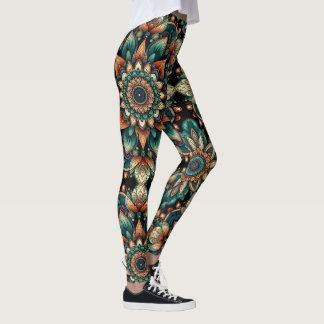 Pattern für afrikanische Blume - kühl und lebendig Leggings