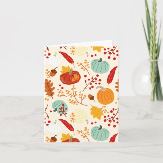 Pattern für Herbstpumpen und Blätter Karte (Vorderseite)