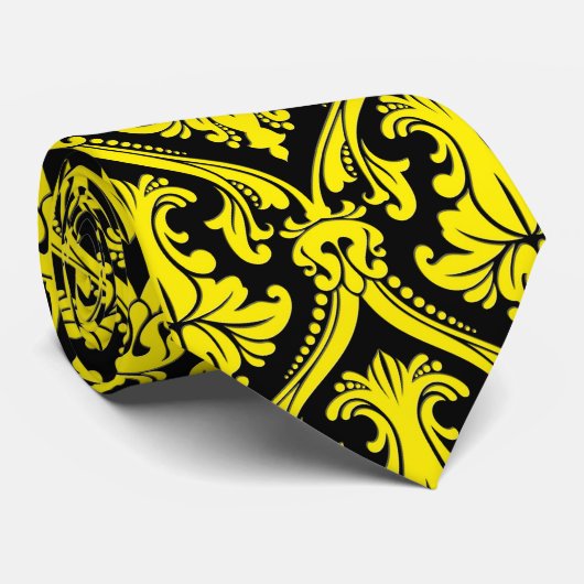 Pattern für schwarz-gelbe Retromatten Krawatte (Gerollt)