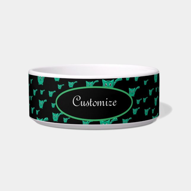 Pattern für schwarze und grüne Kätzchen Napf (Vorderseite)
