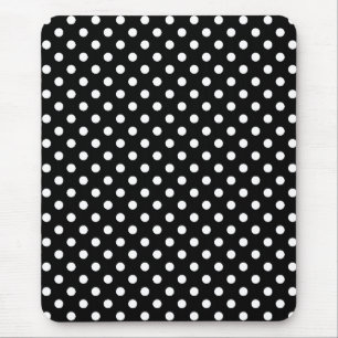 Pattern für schwarze und weiße Polka-Punkte-Mouse- Mousepad