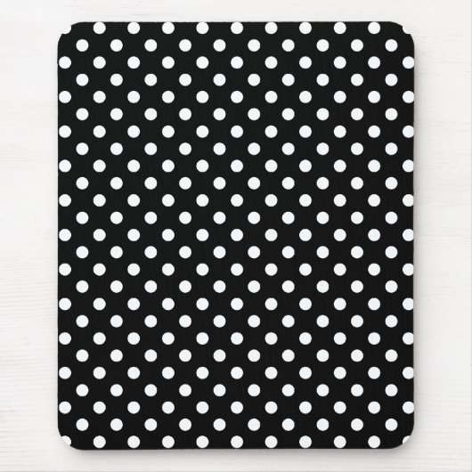Pattern für schwarze und weiße Polka-Punkte-Mouse- Mousepad (Vorne)
