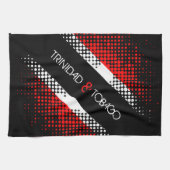 Pattern für Trinidad und Tobago Dot mit Text Geschirrtuch (Horizontal)