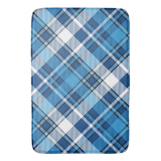 Pattern Geometric Vintag Trendy Blue Badematte (Vorderseite Vertikal)