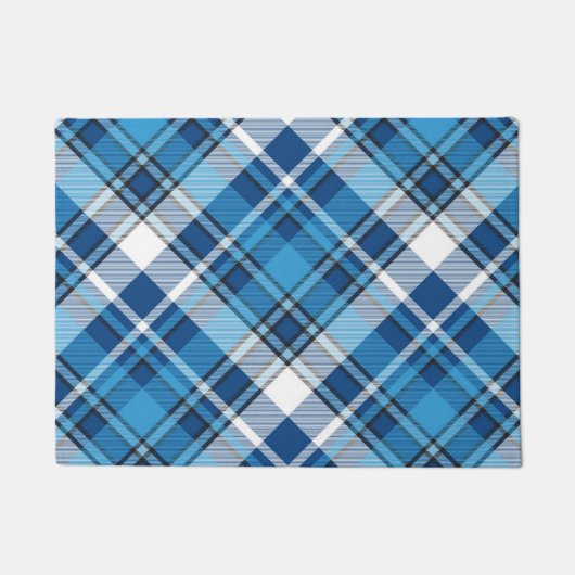 Pattern Geometric Vintag Trendy Blue Fußmatte (Vorderseite)