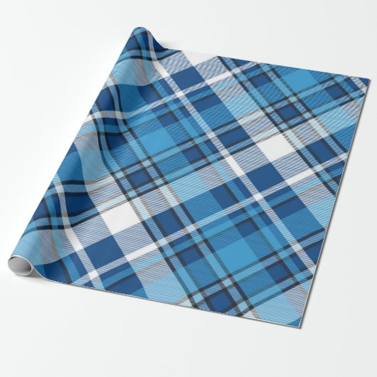 Pattern Geometric Vintag Trendy Blue Geschenkpapier (Ungerollt)