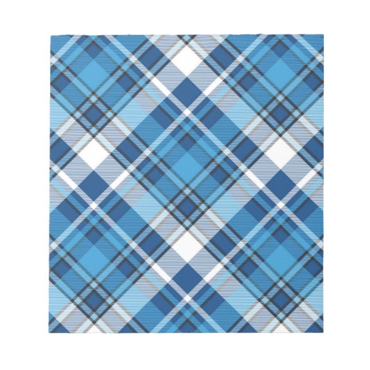 Pattern Geometric Vintag Trendy Blue Notizblock (Vorderseite)