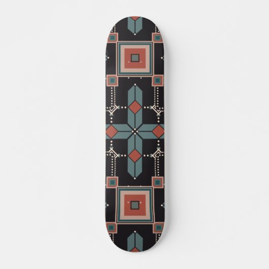 Pattern Geometric Vintag Trendy Skateboard (Vorne)