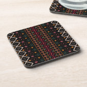 Pattern Geometric Vintag Trendy Stilvoll farbig Getränkeuntersetzer (Linke Seite)