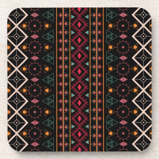 Pattern Geometric Vintag Trendy Stilvoll farbig Getränkeuntersetzer (Vorderseite)