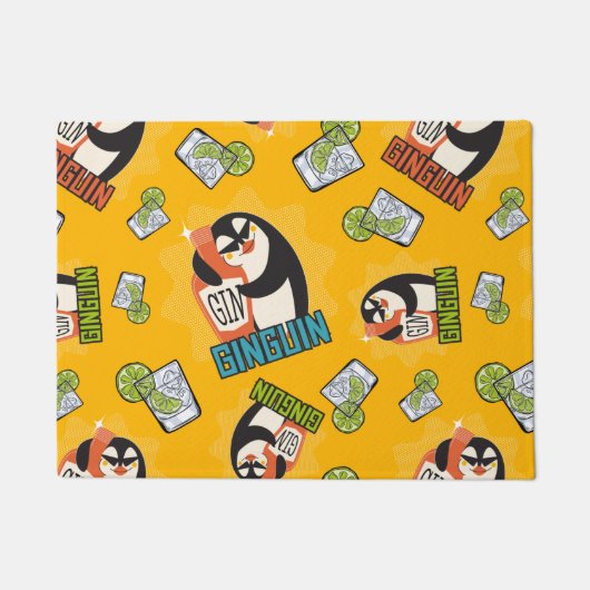 Pattern-Gin, Ginguin-Pinguin-Geschenk für Gin-Fans Fußmatte (Vorderseite)