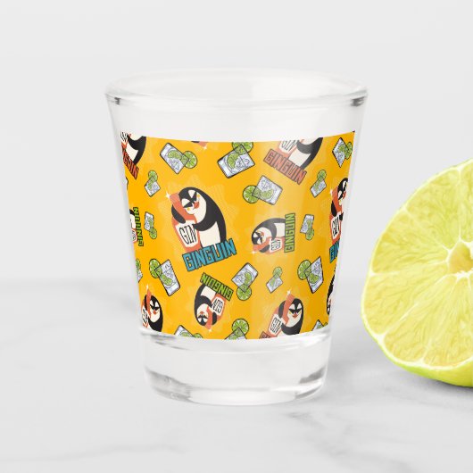 Pattern-Gin, Ginguin-Pinguin-Geschenk für Gin-Fans Schnapsglas (Vorderseite)