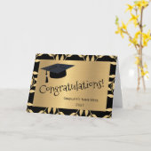 Pattern Gold Black Gratulationen Abschluss Karte (Gelbe Blume)