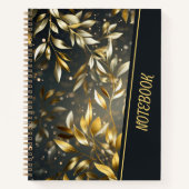 Pattern Gold Blätter Notebook Notizblock (Vorderseite)