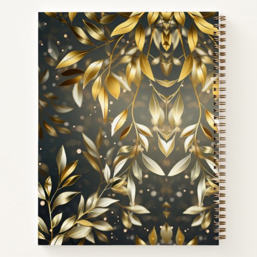 Pattern Gold Blätter Notebook Notizblock (Rückseite)