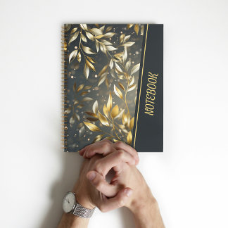 Pattern Gold Blätter Notebook Notizblock